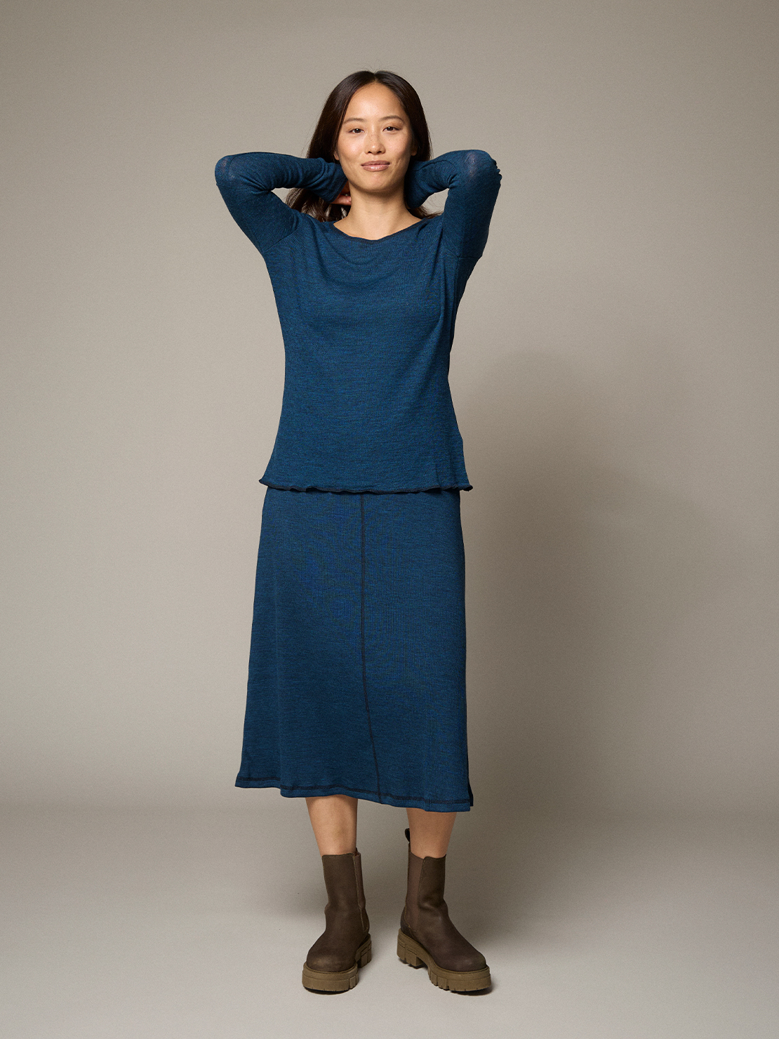 A-skirt rib merino